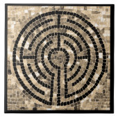 LABYRINTH V 6x6 Keramik Tile - Schwarz Fliese (Vorderseite)
