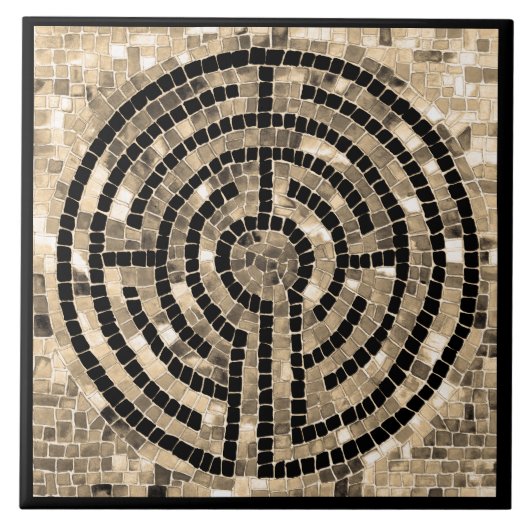 LABYRINTH V 6x6 Keramik Tile - Schwarz Fliese (Vorderseite)