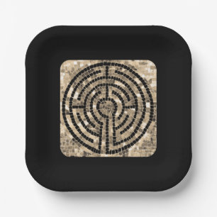 LABYRINTH V 7" Square Paper Tellers - Black Pappteller