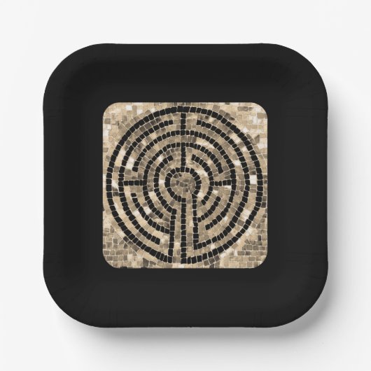 LABYRINTH V 7" Square Paper Tellers - Black Pappteller (Vorderseite)