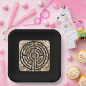 LABYRINTH V 9" Square Paper Tellers - Black Pappteller (Party)