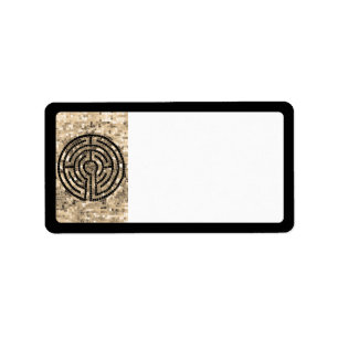 LABYRINTH V Address Labels - Schwarz Adressaufkleber