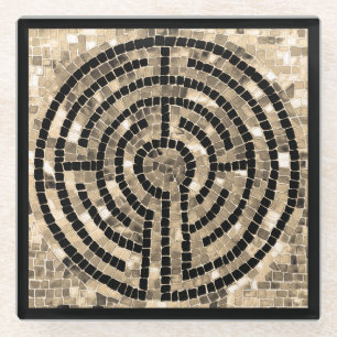 LABYRINTH V Glasuntersetzer - Schwarz
