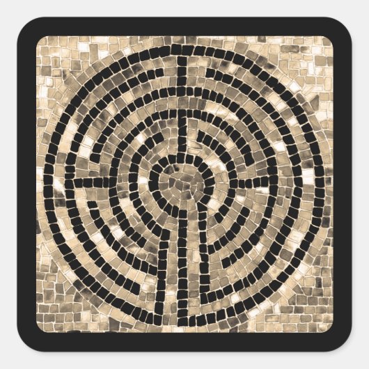 LABYRINTH V Kleiner Platz Sticker - Schwarz (Vorderseite)