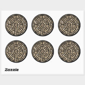 LABYRINTH V Large Round Stickers - Black (Blatt)