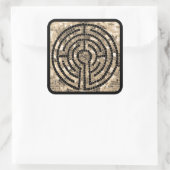 LABYRINTH V Large Square Stickers - Black (Tasche)