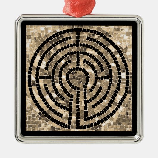 LABYRINTH V Premium Square Ornament Aus Metall (Vorne)