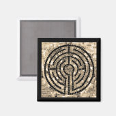 LABYRINTH V Quadratischer Magnet - Schwarz (Vorderseite/Rückseite)