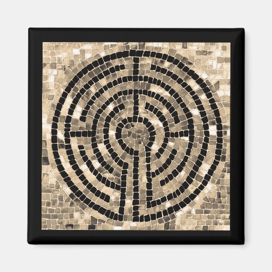 LABYRINTH V Quadratischer Magnet - Schwarz (Vorne)