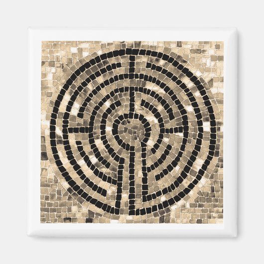 LABYRINTH V Square Magnet - Weiß (Vorne)