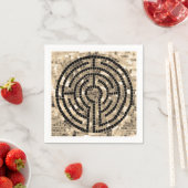 LABYRINTH V Standard Cocktail Paper Napkin - White Serviette (Beispiel)