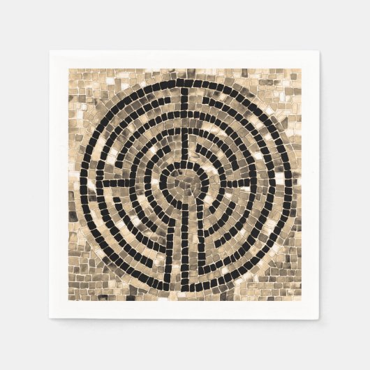 LABYRINTH V Standard Cocktail Paper Napkin - White Serviette (Vorderseite)