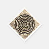 LABYRINTH V Standard Cocktail Paper Napkin - White Serviette (Ecke)