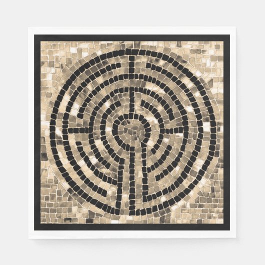 LABYRINTH V Standard Lunch Paper Napkin - Black Serviette (Vorderseite)