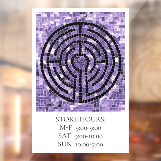 LABYRINTH VI 12x18 Window Cling +Text Fensteraufkleber (Blatt 2)