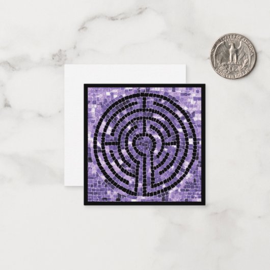 LABYRINTH VI 2,5" Square Flat Card/Black Mitteilungskarte (Vorderseite/Rückseite Beispiel)