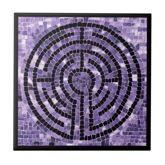 LABYRINTH VI 4.25x4.25 Keramik - Schwarz Fliese (Vorderseite)
