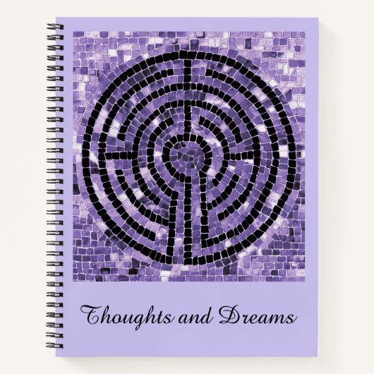 LABYRINTH VI 8.5x11 Notebook + Text-Amethyst Notizblock (Vorderseite)