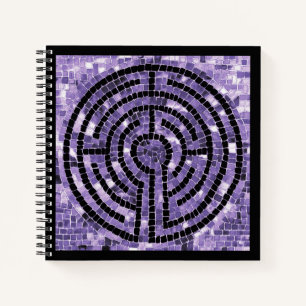 LABYRINTH VI 8,5x8,5 Spiralblock - Schwarz Notizblock