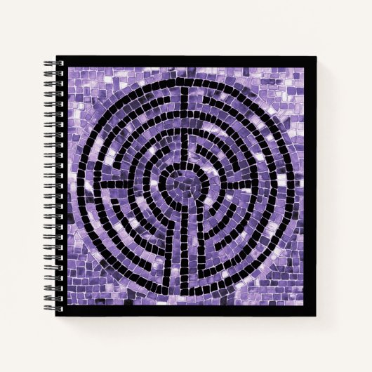 LABYRINTH VI 8.5x8.5 SpiralNotebook - Schwarz Notizblock (Vorderseite)
