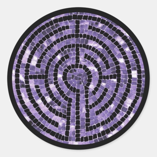 LABYRINTH VI Large Round Stickers - Black (Vorderseite)