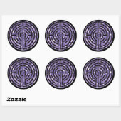 LABYRINTH VI Large Round Stickers - Black (Blatt)