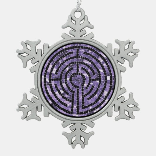LABYRINTH VI Pewter Snowflake Ornament (Vorderseite)