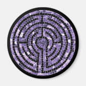 LABYRINTH VI Round Magnet - Schwarz (Vorne)