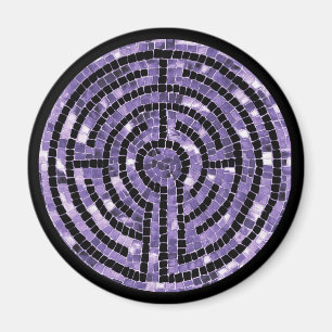 LABYRINTH VI Round Magnet - Schwarz