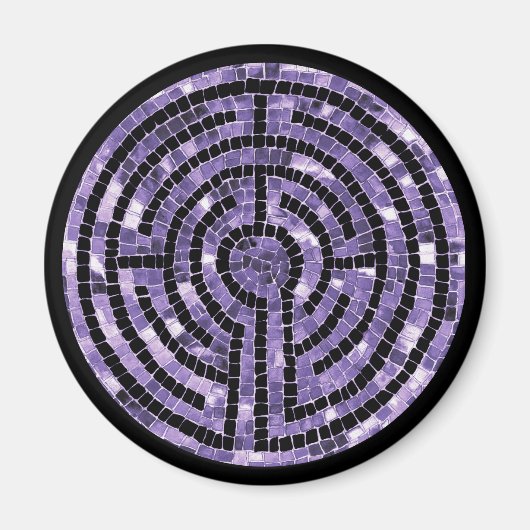 LABYRINTH VI Round Magnet - Schwarz (Vorne)