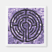 LABYRINTH VI Square Magnet - Weiß (Vorne)