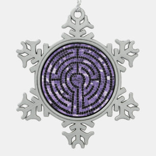 LABYRINTH VI Zinnschneeglöckchen Weihnachtsanhänge Schneeflocken Zinn-Ornament