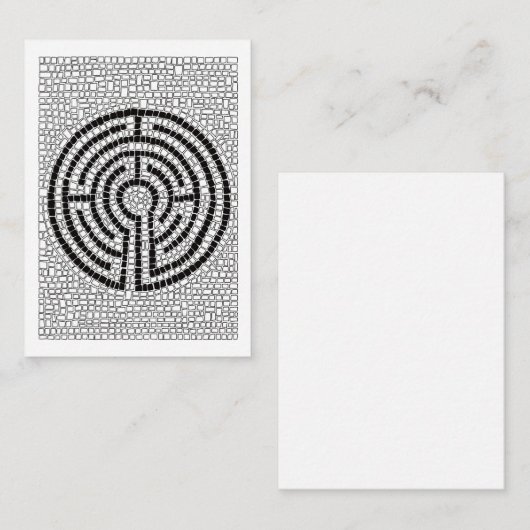 LABYRINTH VII 3.5x2.5 Leere Flachkarte - weiß Mitteilungskarte (Vorne/Hinten)