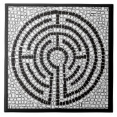 LABYRINTH VII 6x6 Keramik Tile - Schwarz Fliese (Vorderseite)