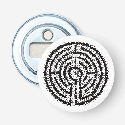 LABYRINTH VII Button Flaschenöffner - Weiß (Vorderseite)