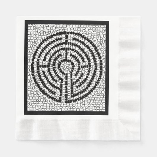 LABYRINTH VII geprägtes Mittagspapier Napkin - Sch Serviette (Vorderseite)