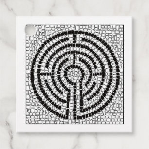 LABYRINTH VII Geschenkanhänger - Weiß