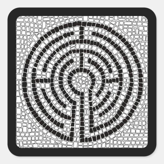 LABYRINTH VII Kleiner Platz Sticker - Schwarz (Vorderseite)
