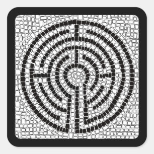 LABYRINTH VII Kleiner Platz Sticker - Schwarz