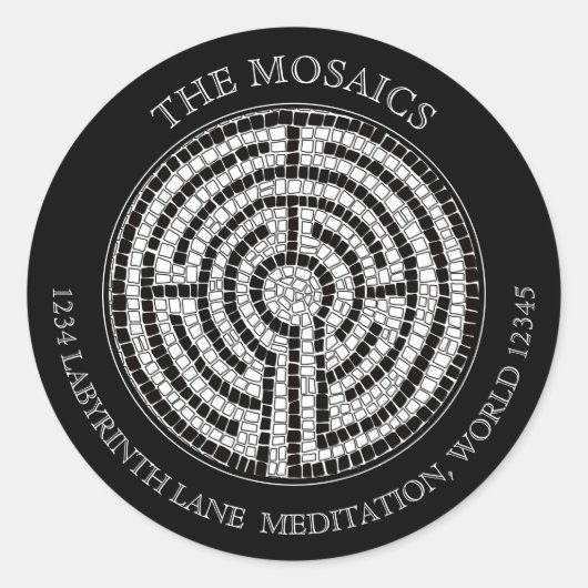 LABYRINTH VII Large Address Umschlag Aufklebers - Runder Aufkleber (Vorderseite)