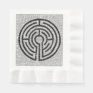 LABYRINTH VII Lunch-Papier-Serviette - Weiß Serviette