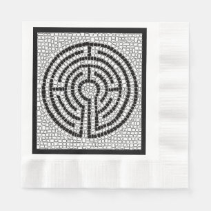 LABYRINTH VII Lunch Serviette aus Papier - Schwarz