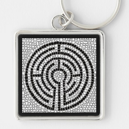 LABYRINTH VII Premium Square Schlüsselanhänger (Vorne)