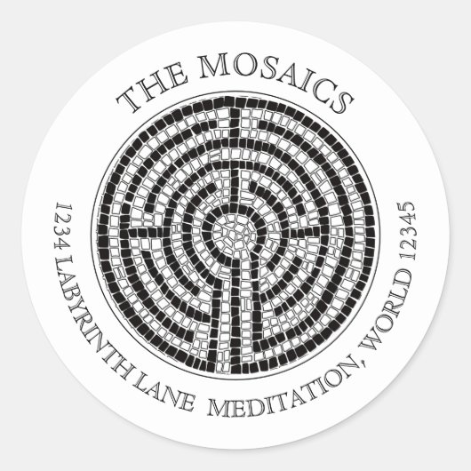 LABYRINTH VII Small Address Umschlag Aufklebers - Runder Aufkleber (Vorderseite)