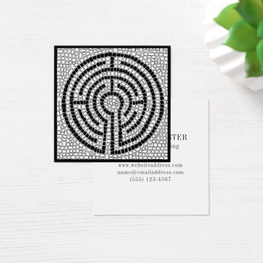 LABYRINTH VII Square Business Card (Schreibtisch)