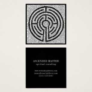 LABYRINTH VII Square Business Card - Schwarz