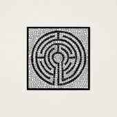 LABYRINTH VII Square Business Card - Schwarz (Vorderseite)