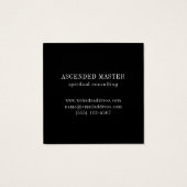 LABYRINTH VII Square Business Card - Schwarz (Rückseite)