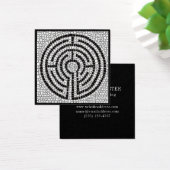 LABYRINTH VII Square Business Card - Schwarz (Schreibtisch)