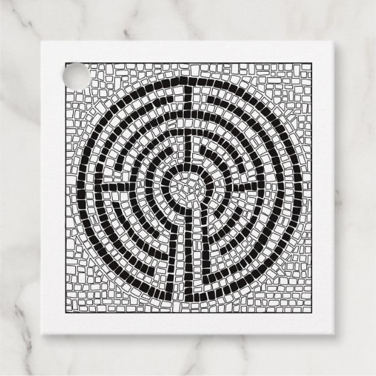 LABYRINTH VII Square Geschenketage - Weiß Geschenkanhänger (Vorderseite)